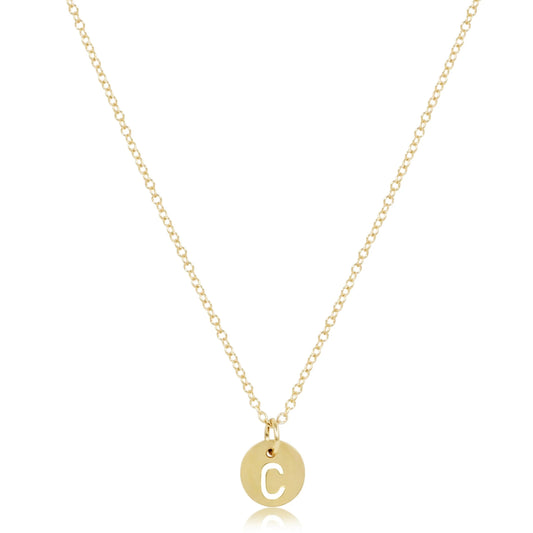 16" Necklace Gold - Respect Small Gold Disc - C