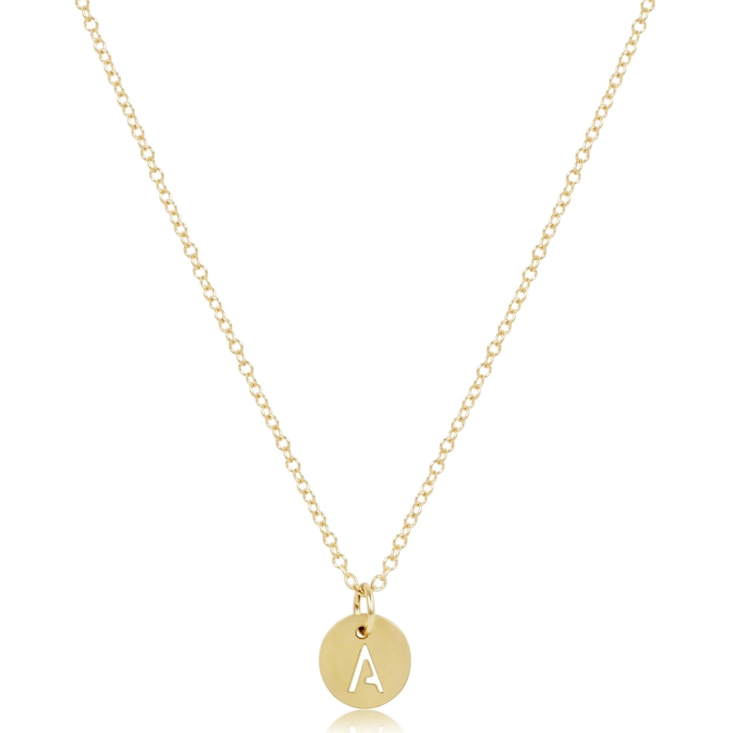16" Necklace Gold - Respect Small Gold Disc - A