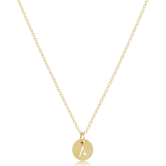 16" Necklace Gold - Respect Small Gold Disc - A