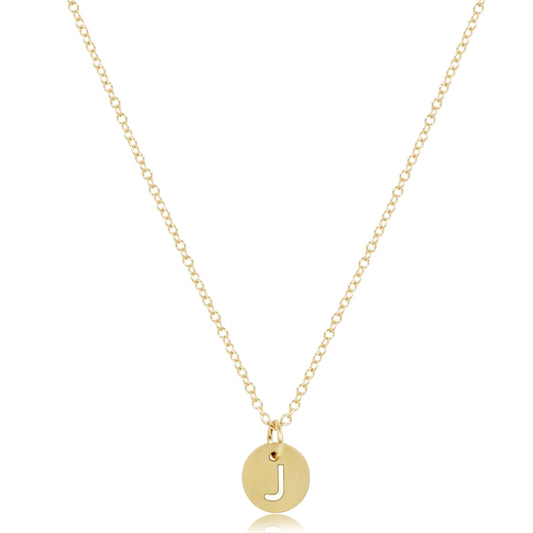 16" Necklace Gold - Respect Small Gold Disc - J