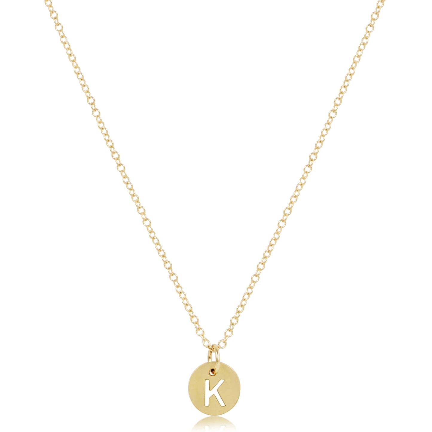 16" Necklace Gold - Respect Small Gold Disc - K