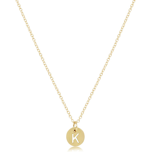 16" Necklace Gold - Respect Small Gold Disc - K