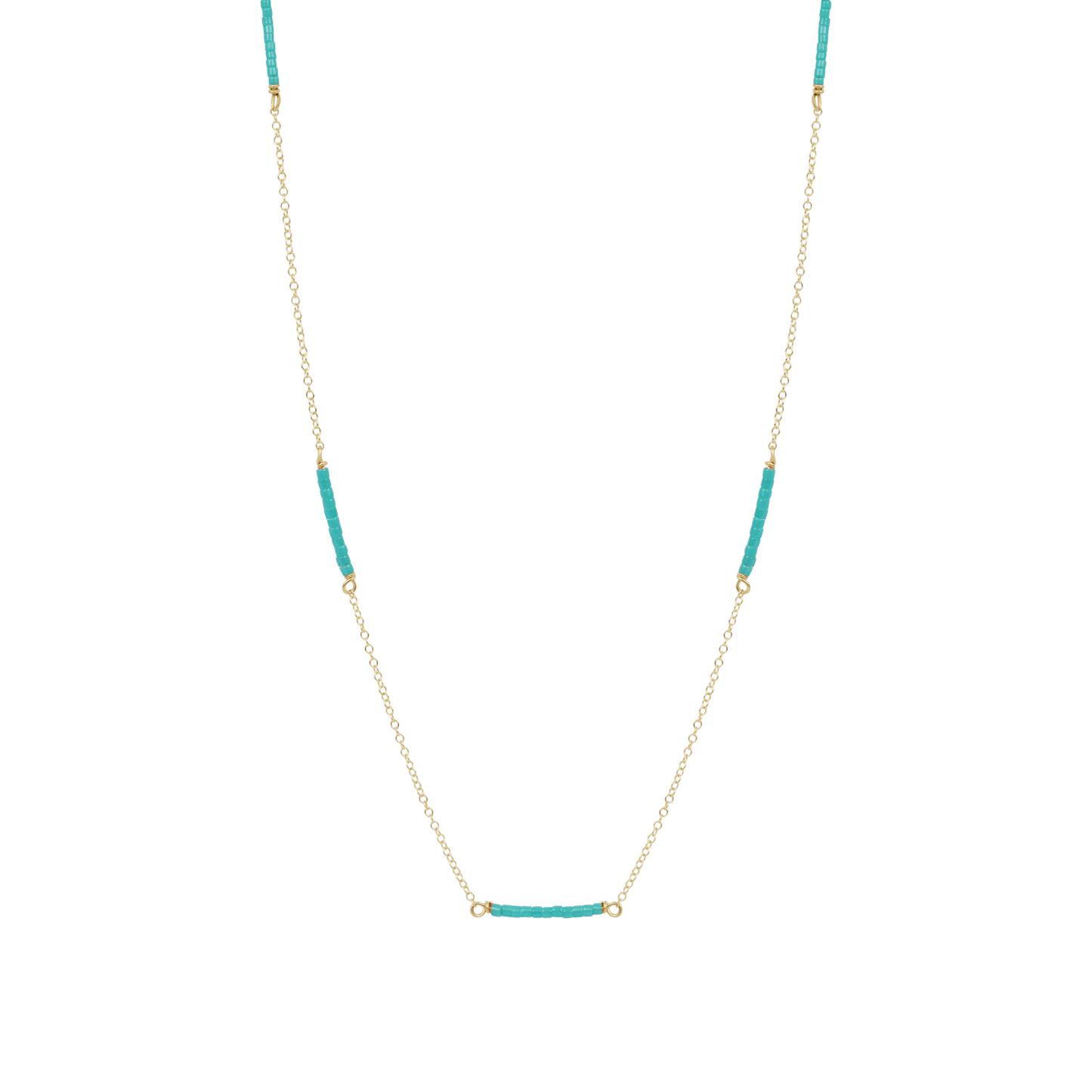 15" Choker Simplicity Chain Gold - Hope Bliss - Turquoise