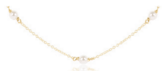 15" Choker Simplicity Chain Gold - 4mm Pearl