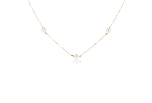 15" Choker Simplicity Chain Gold - Pearl 6mm