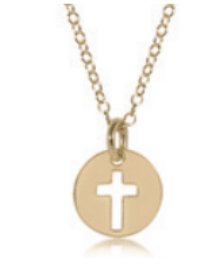 16" Necklace Gold - Blessed Small Gold Disc.