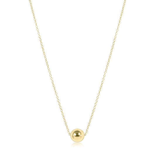 16" Necklace Gold - Classic Gold 8mm Bead.