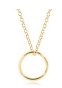 16" Necklace Gold - Halo Gold Charm.