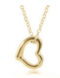 16" Necklace Gold - Love Gold Charm.