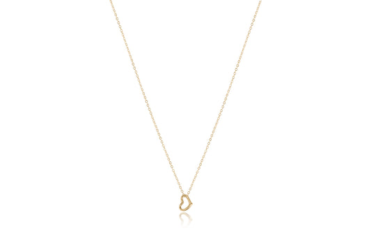 16" Necklace Gold - Love Small Gold Charm.