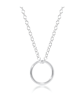 16" Necklace Sterling - Halo Sterling Charm