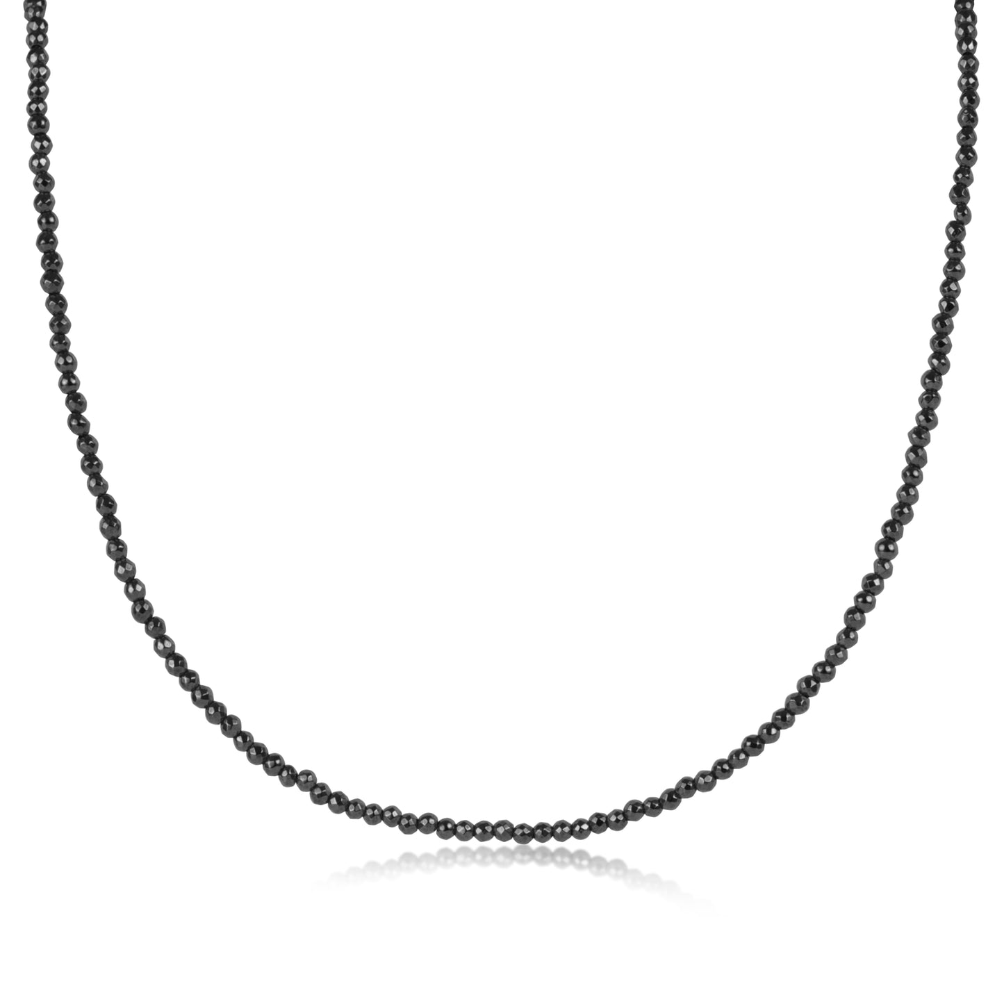 17" Choker Faceted Hematite 2mm Bead