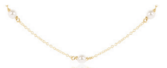 17" Choker Simplicity Chain Gold - 4mm Pearl