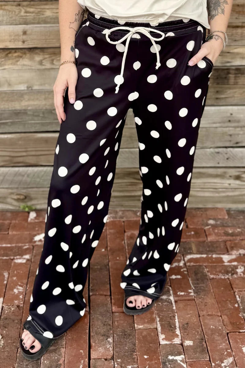 Polka Dot Posie Pants - Black