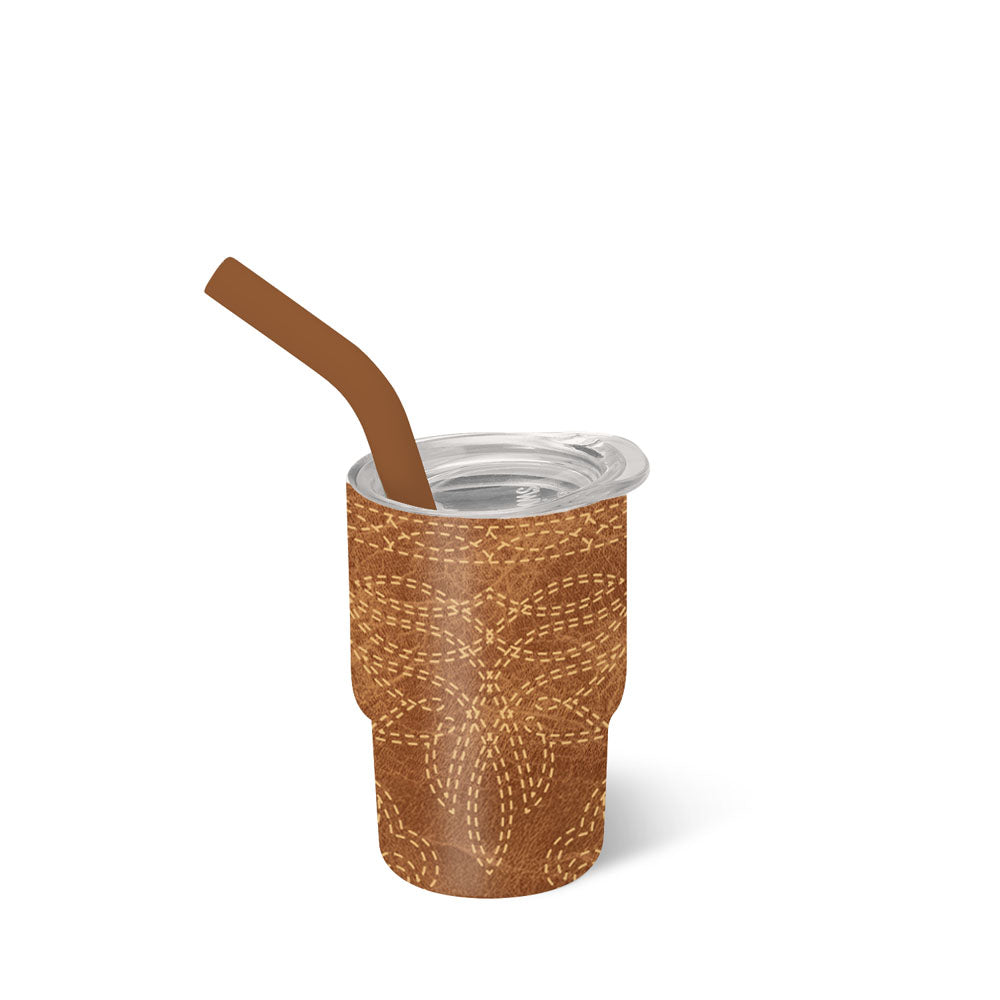 Saddle Stitch Cognac Swig Shot 2oz