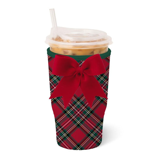 Christmas Plaid Iced Cup Coolie (Large)
