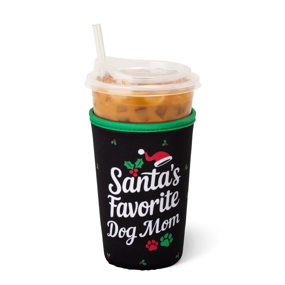 Santa's Favorite Dog Mom Iced Cup Coolie (Medium)
