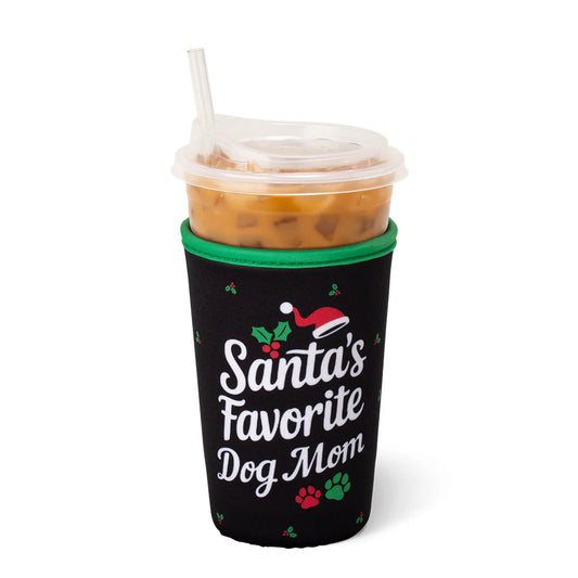 Santa's Favorite Dog Mom Iced Cup Coolie (Medium)