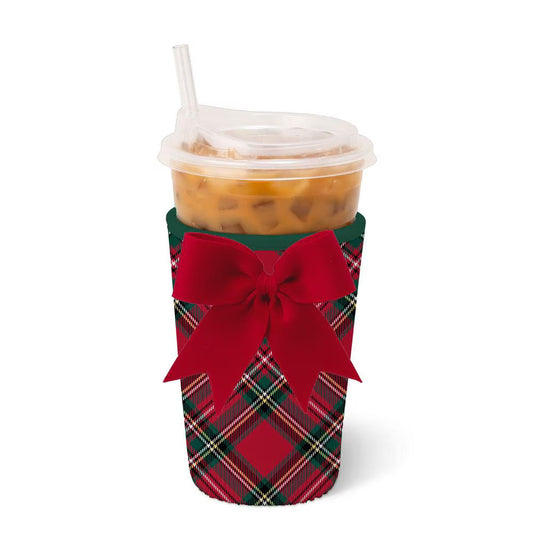 Christmas Plaid Iced Cup Coolie (Medium)