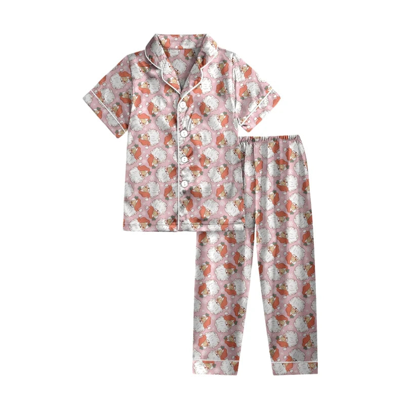 Lounge Pant Set - Pink Santas