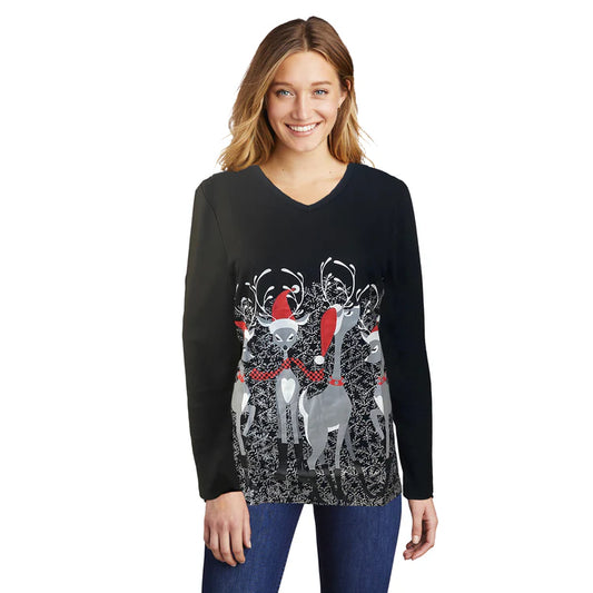 Santa Deer Top