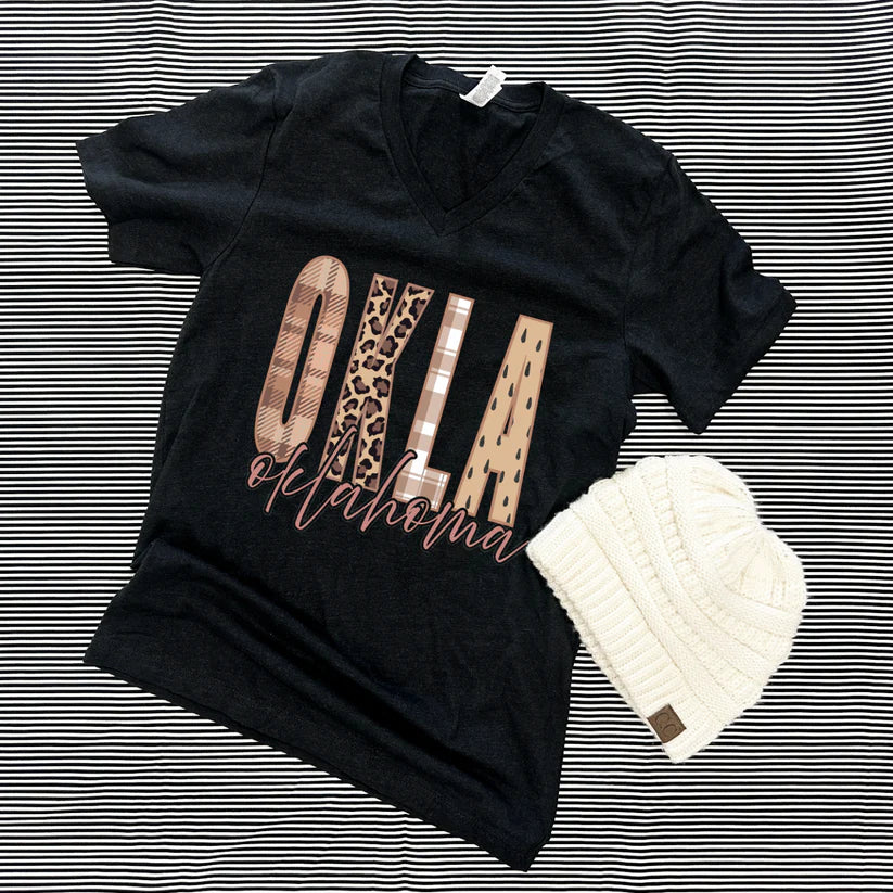OKLAHOMA 2025: OKLA Fall Mixed Patterns VNeck