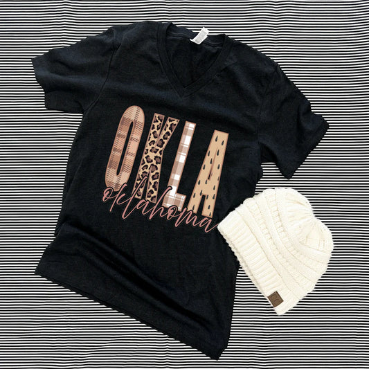 OKLAHOMA 2025: OKLA Fall Mixed Patterns VNeck