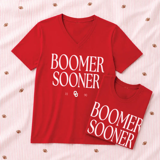 OKLAHOMA 2026: Boomer Sooner Classic Polkadot (BELLA CANVAS VNECK)