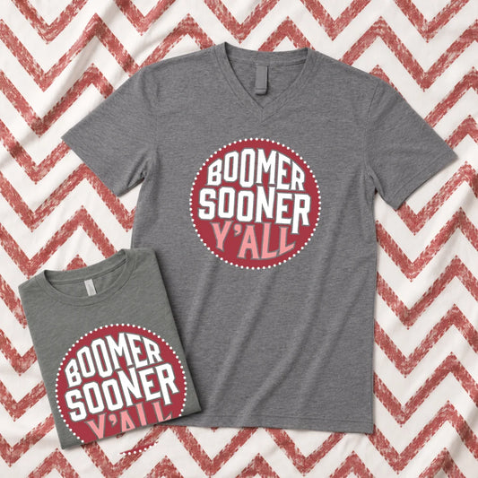 UNIV. of OKLAHOMA 2026: Boomer Sooner Y'all Circle (BELLA CANVAS VNECK)