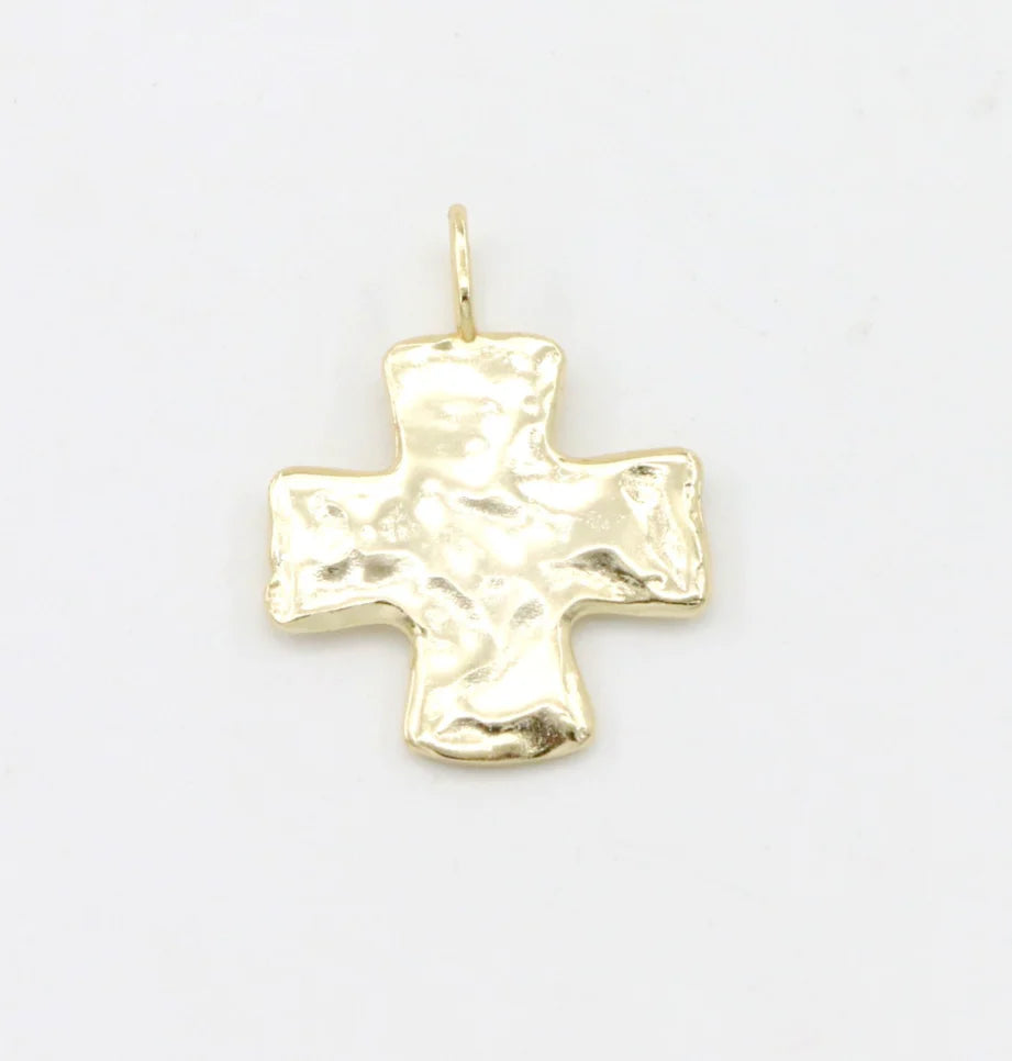 Hammered Cross Charm