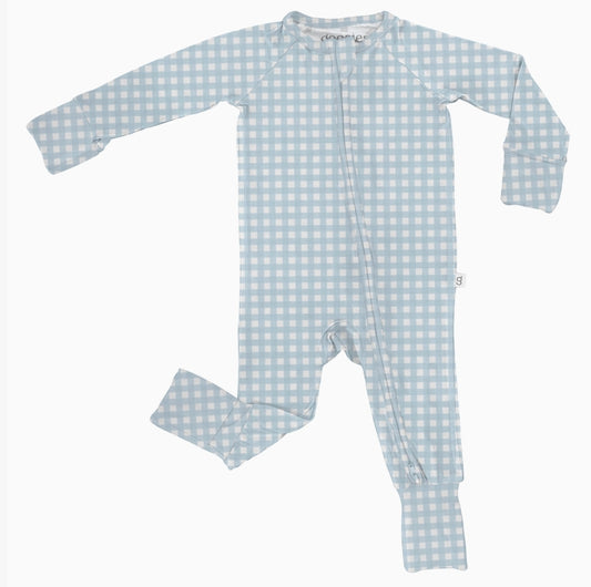 LS Zip PJ- Cottage Blue Gingham