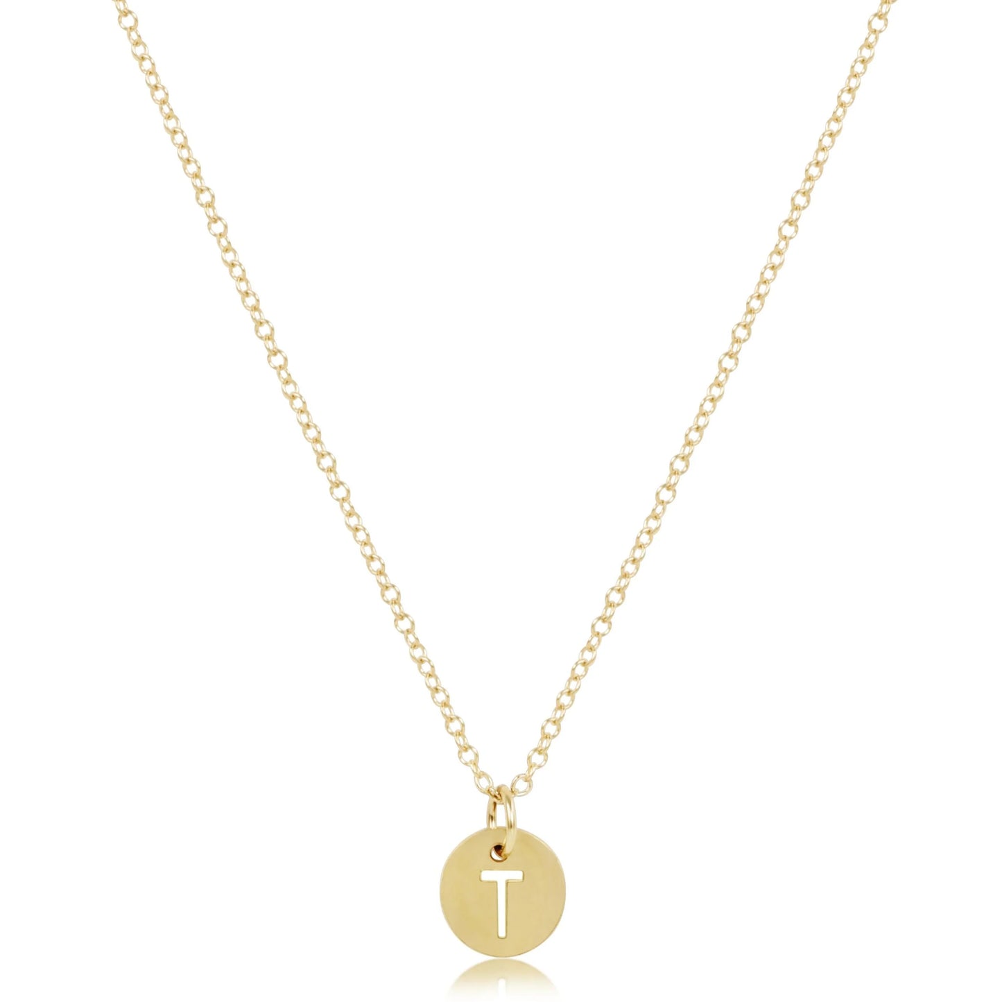 16" Necklace Gold - Respect Small Gold Disc - T