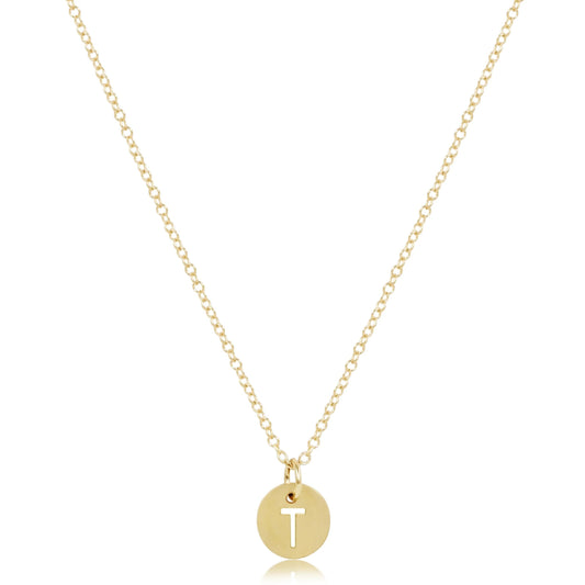 16" Necklace Gold - Respect Small Gold Disc - T
