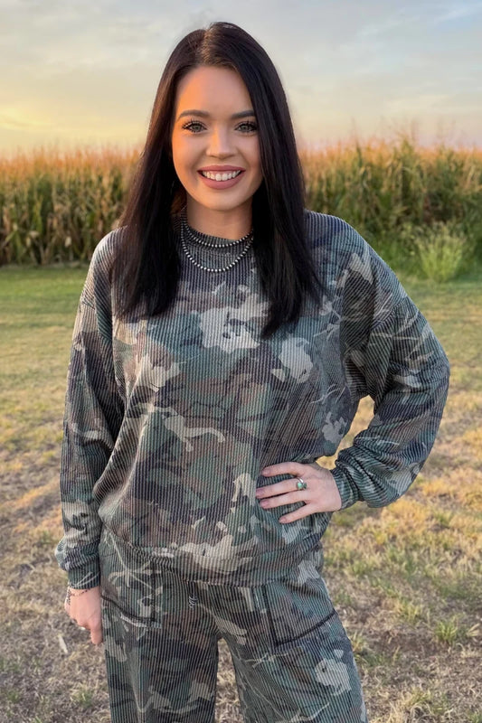 Canyon Camo Ribbed Top