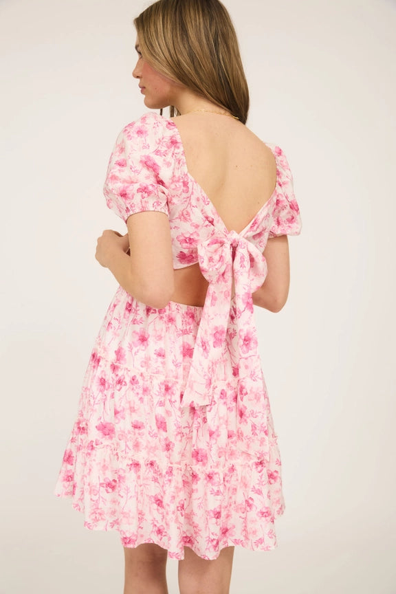 Floral Open Back Dress