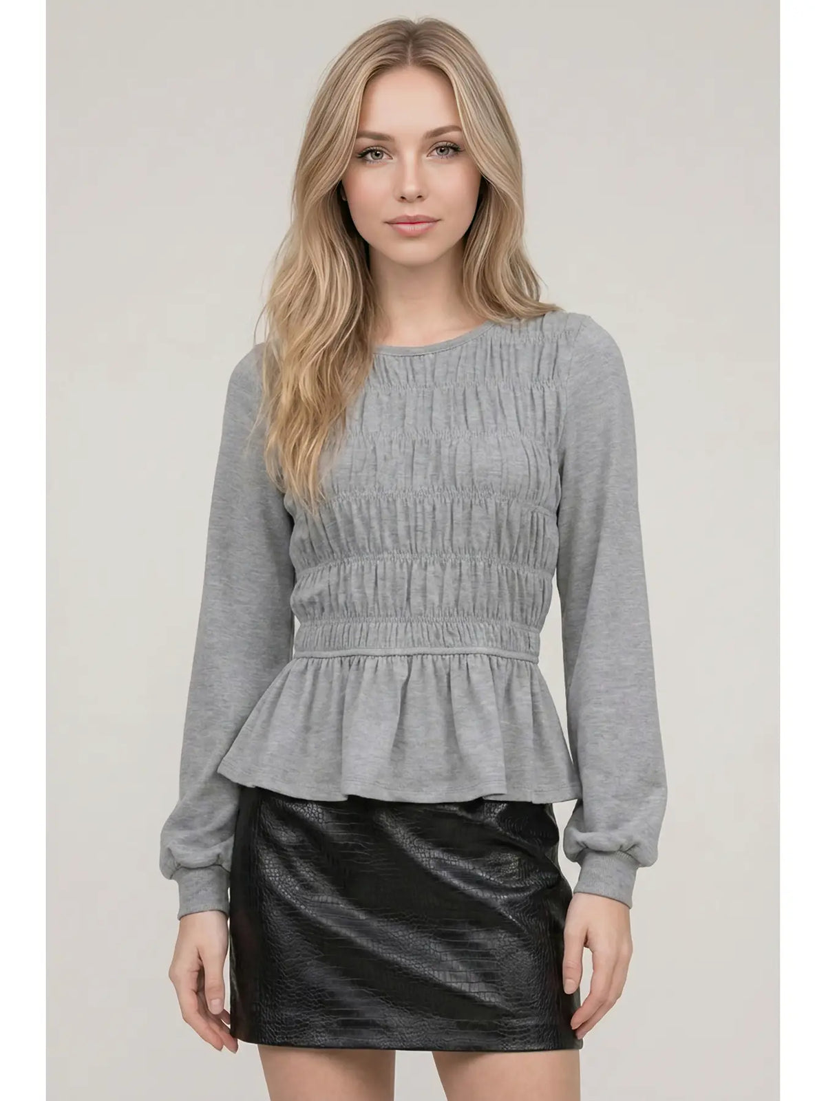 Gray Grace Peplum Top