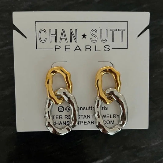 Gold and Silver Chain Earrings