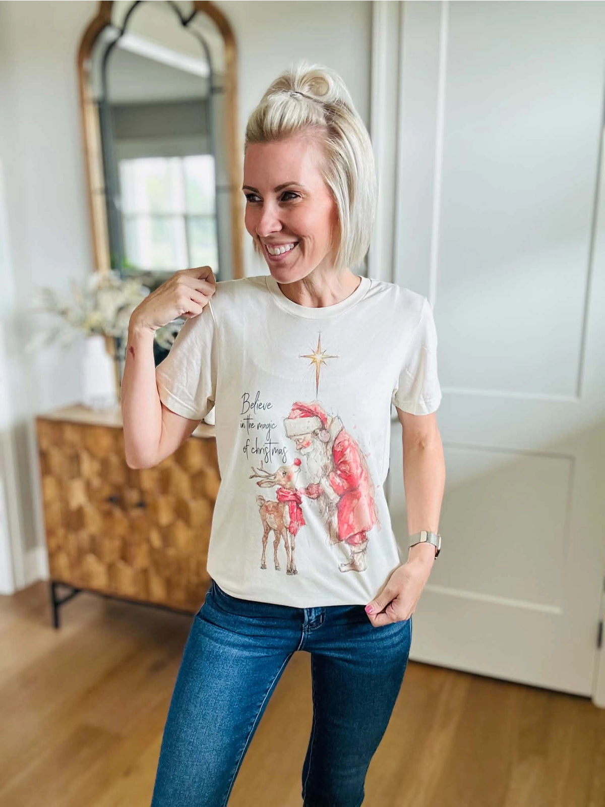 Christmas Magic with Santa & Rudolph Tee