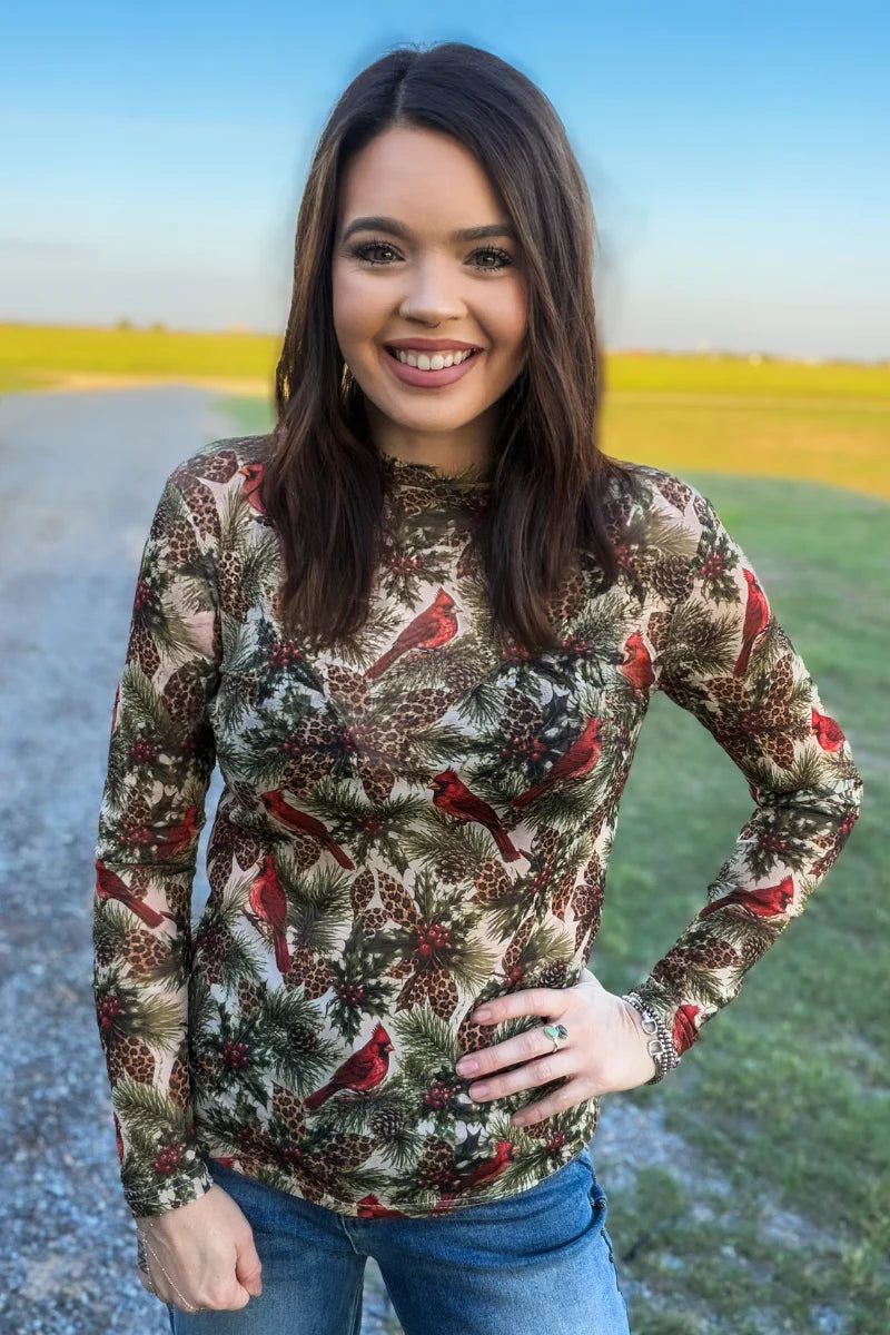 Christmas In The Pines Mesh Top