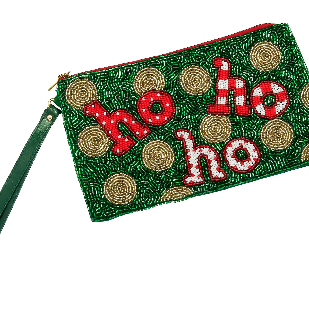 "Ho Ho Ho" Seed Bead Coin Bag