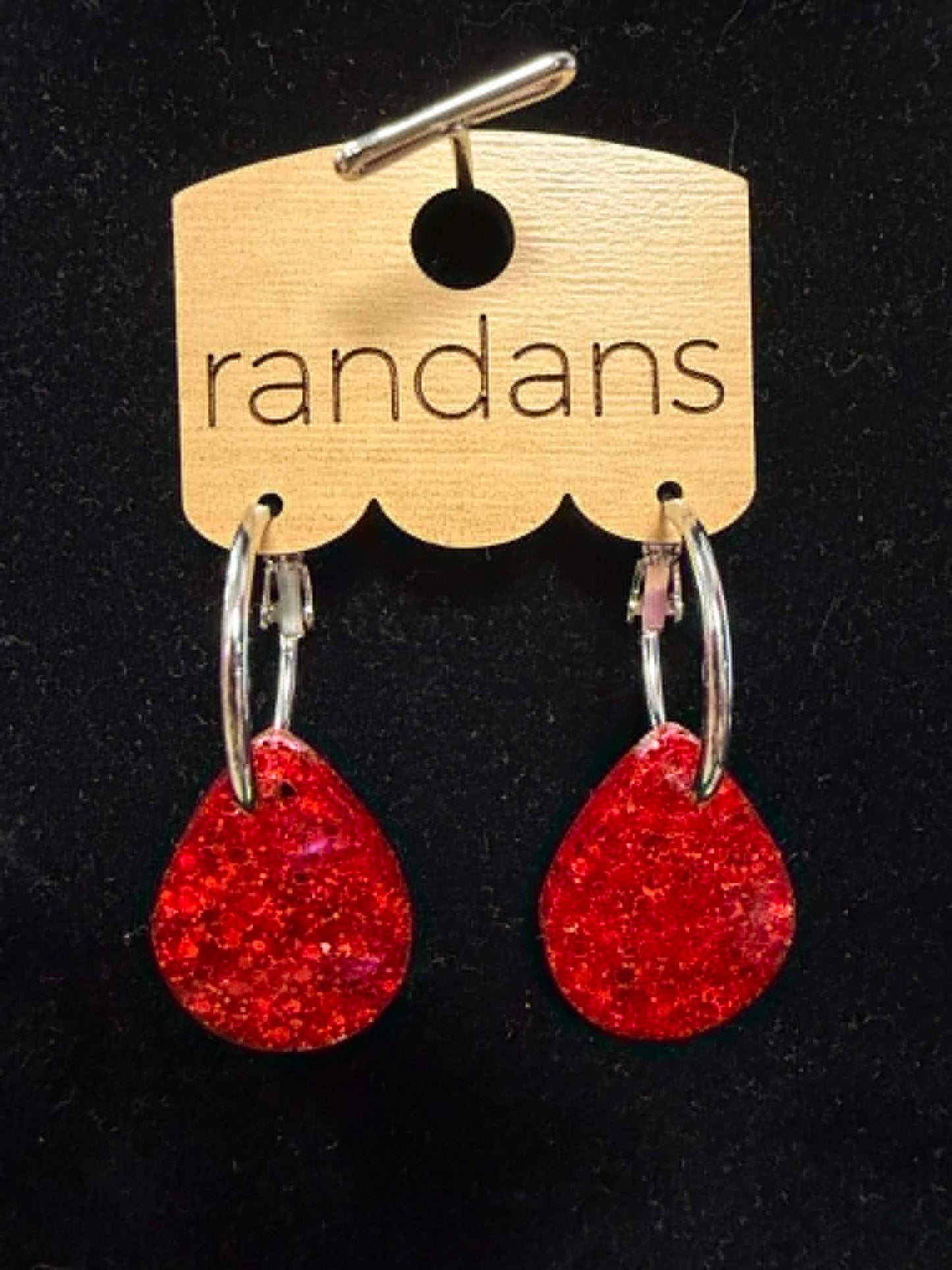 Red Sparkle Mini Drops Earrings