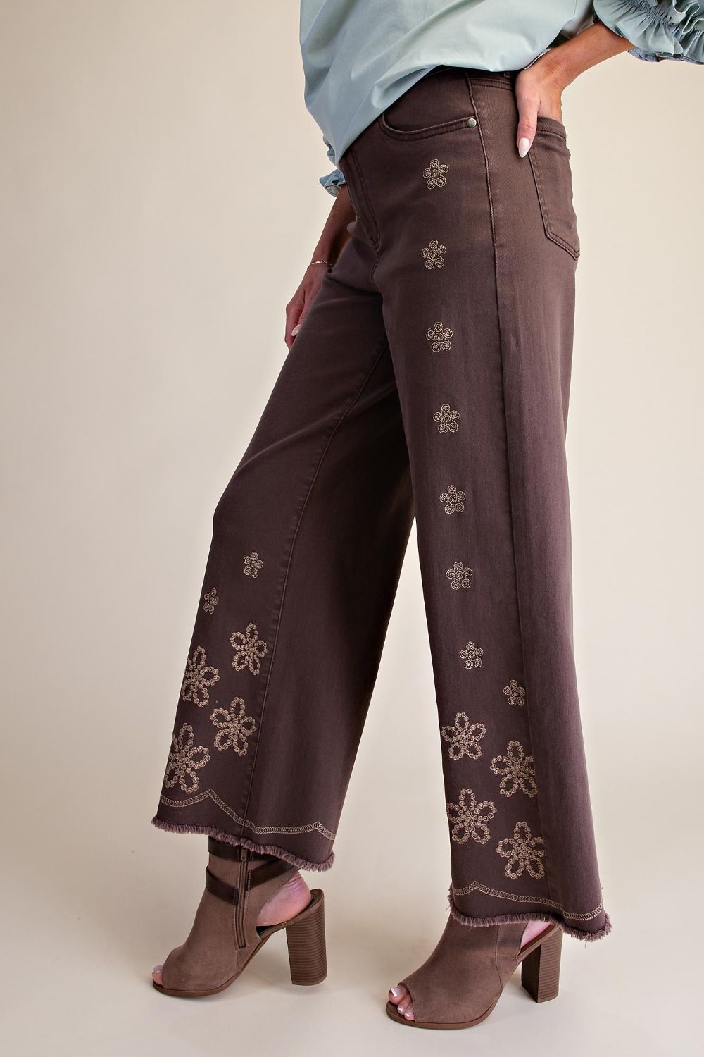 Blooming in the Dark Mocha Pants