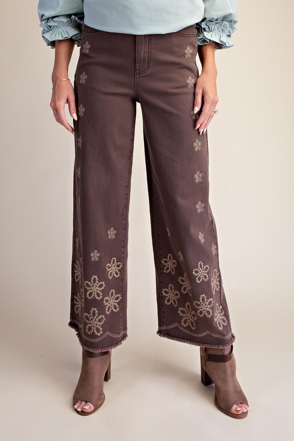 Blooming in the Dark Mocha Pants