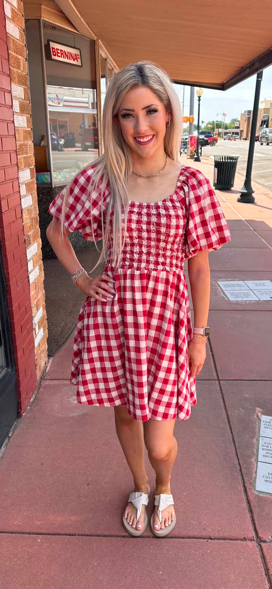 Sweetheart Gingham Dress