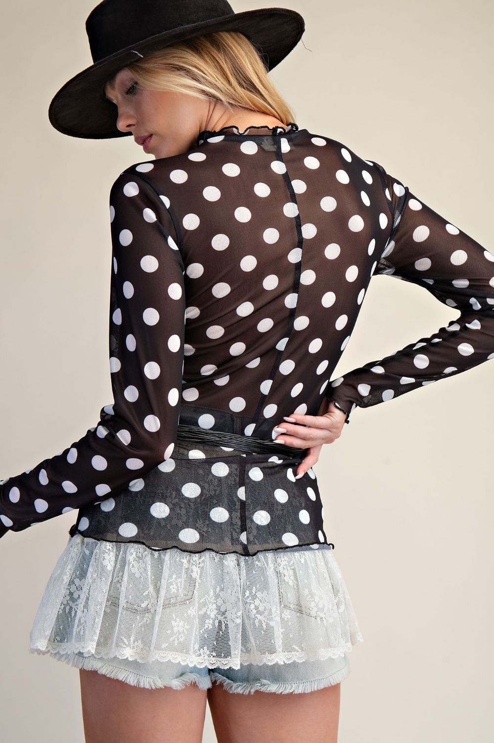 Black City Lights Mesh Top