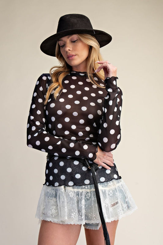 Black City Lights Mesh Top