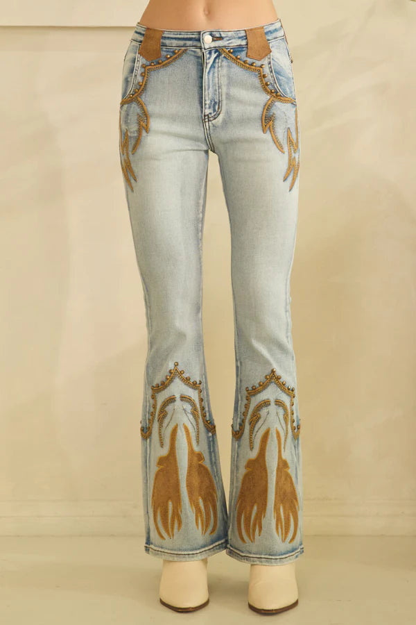 Rebel Eyelet Stud Jeans