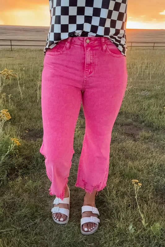 Pink Outlaw Crop Jeans