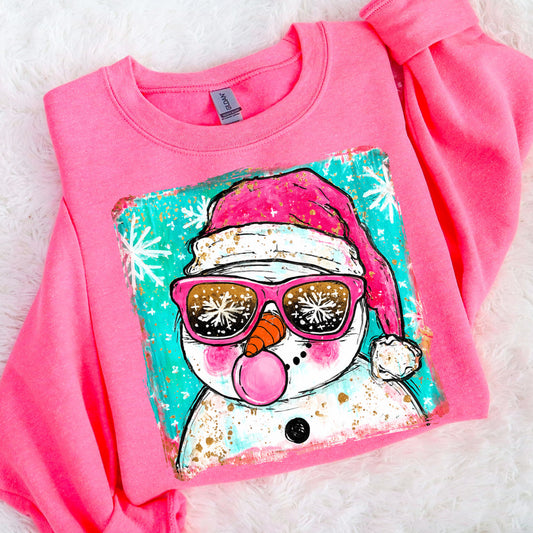 Preppy Snowman Bubblegum Sweatshirt