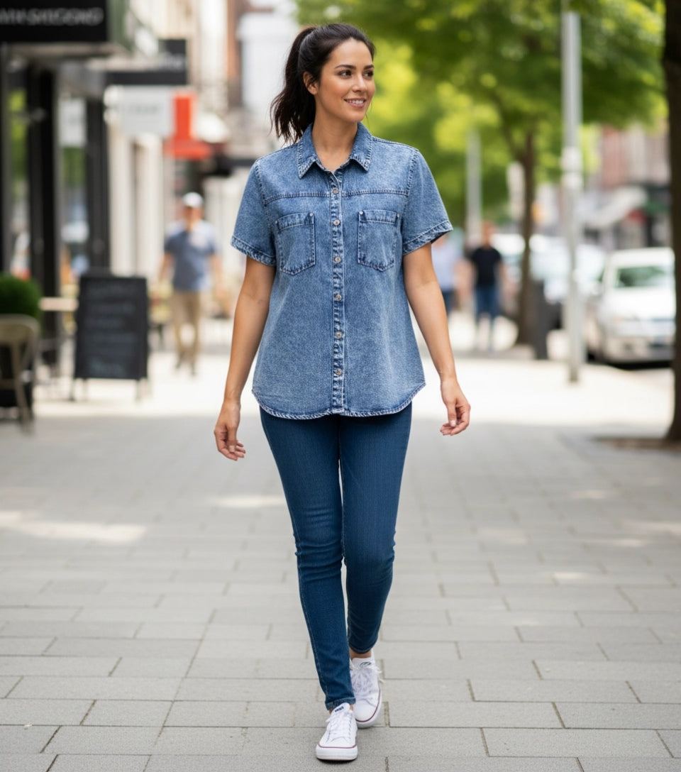 Easy Does It Denim Top